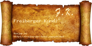 Freiberger Kunó névjegykártya